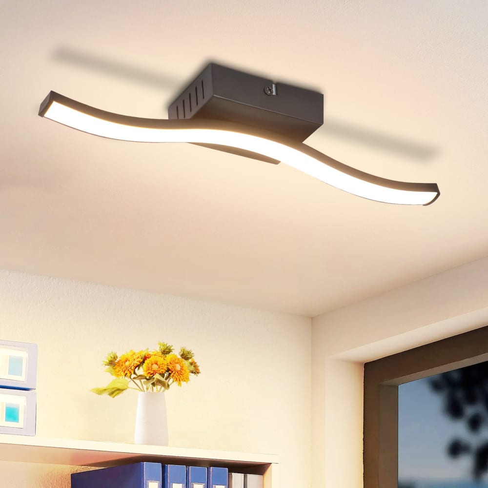 Plafonnier plastique noir 34.5x7x5.5cm led 6w — vue 3