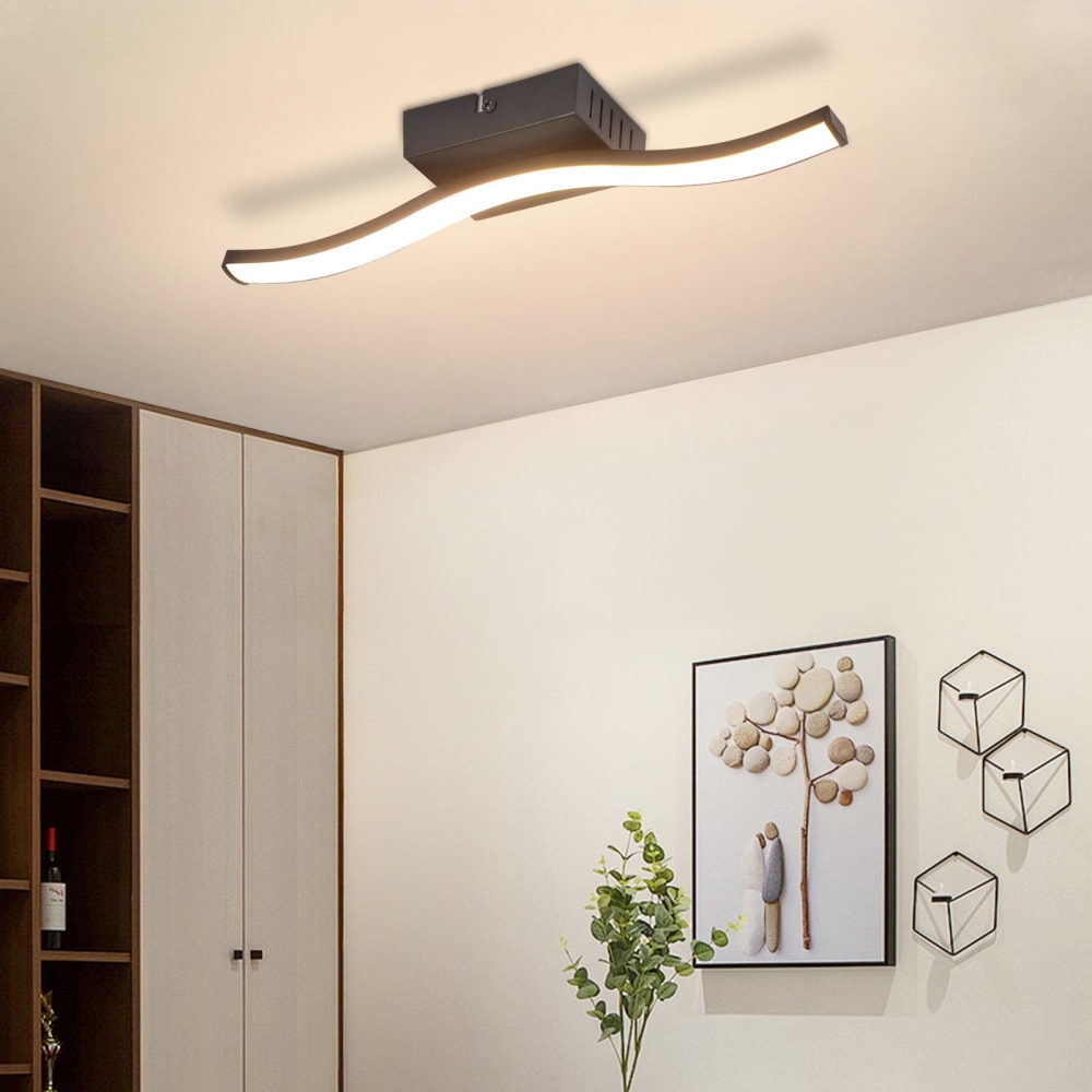 Plafonnier plastique noir 34.5x7x5.5cm led 6w — vue 4