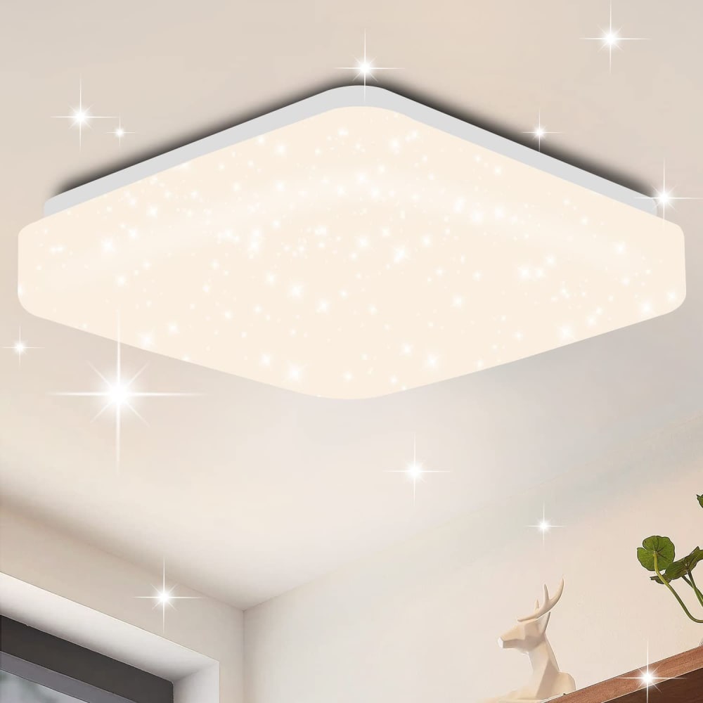 Plafonnier fer blanc 21x21x6cm led 15w — vue 3