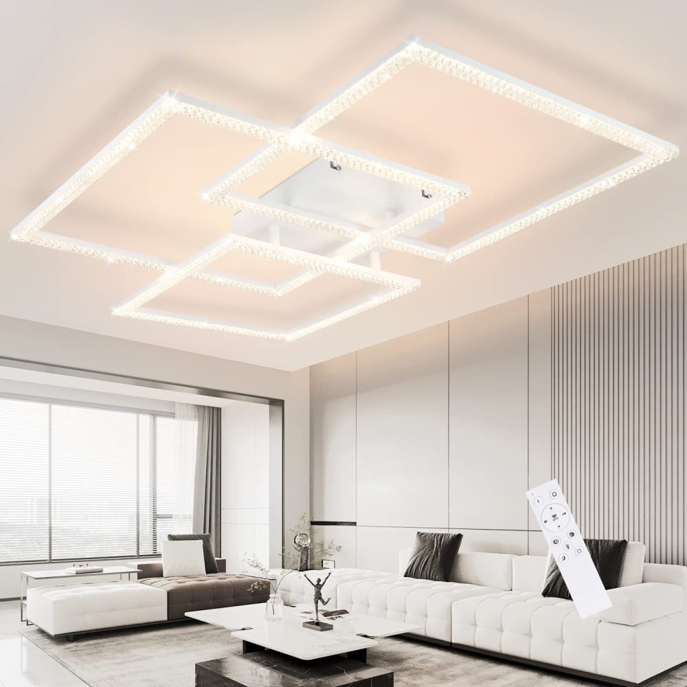 Plafonnier fer blanc 75x60x8cm led 80w — vue 3