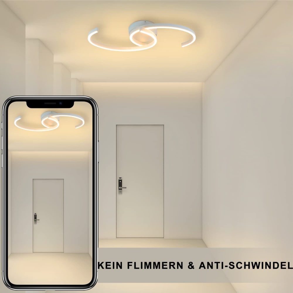 Plafonnier fer blanc 60x16x8cm led 24w — vue 4