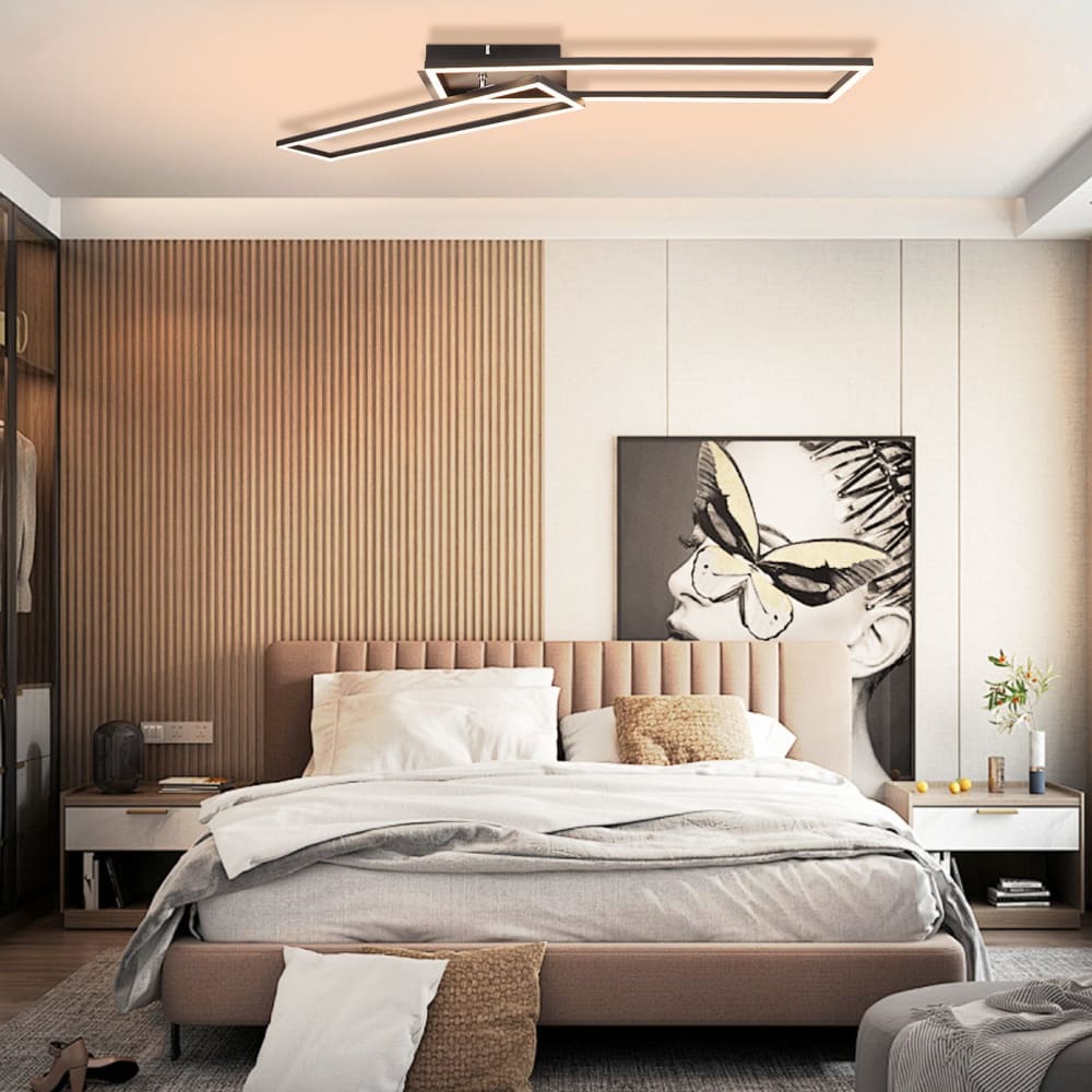Plafonnier fer noir 102.5x18.5x7.3cm led 36w — vue 4