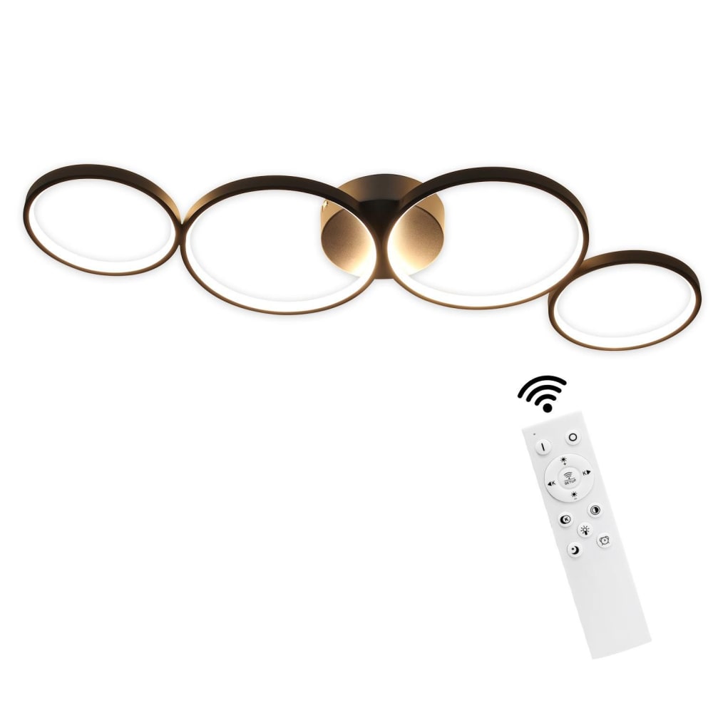 Plafonnier fer noir 88x31x5.7cm led 55w