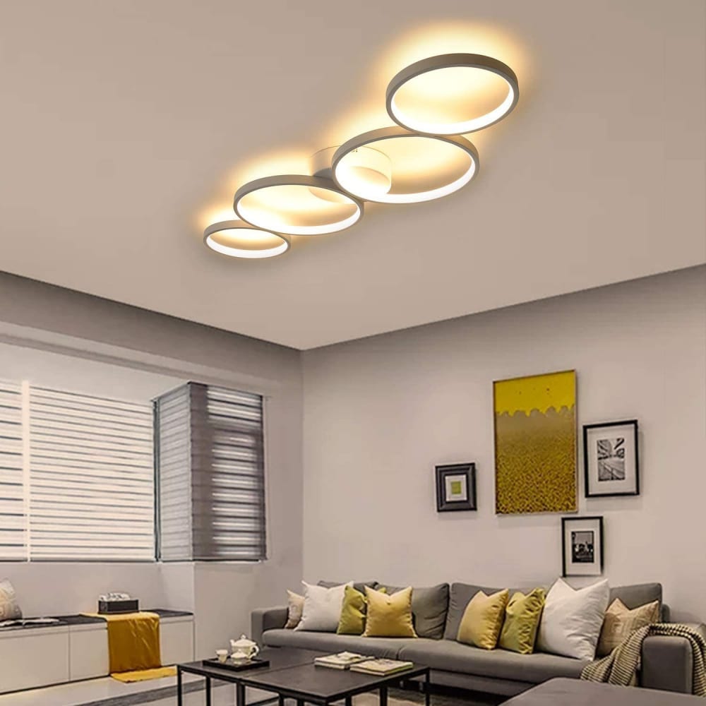 Plafonnier fer blanc 88x31x5.5cm led 55w — vue 4