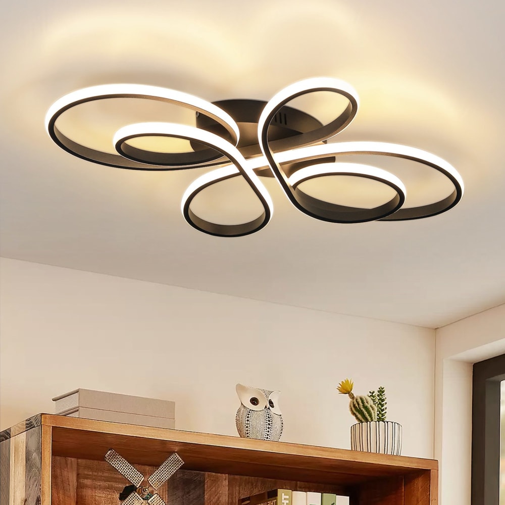 Plafonnier aluminium noir 40x26.5x3.5cm led 30w — vue 3