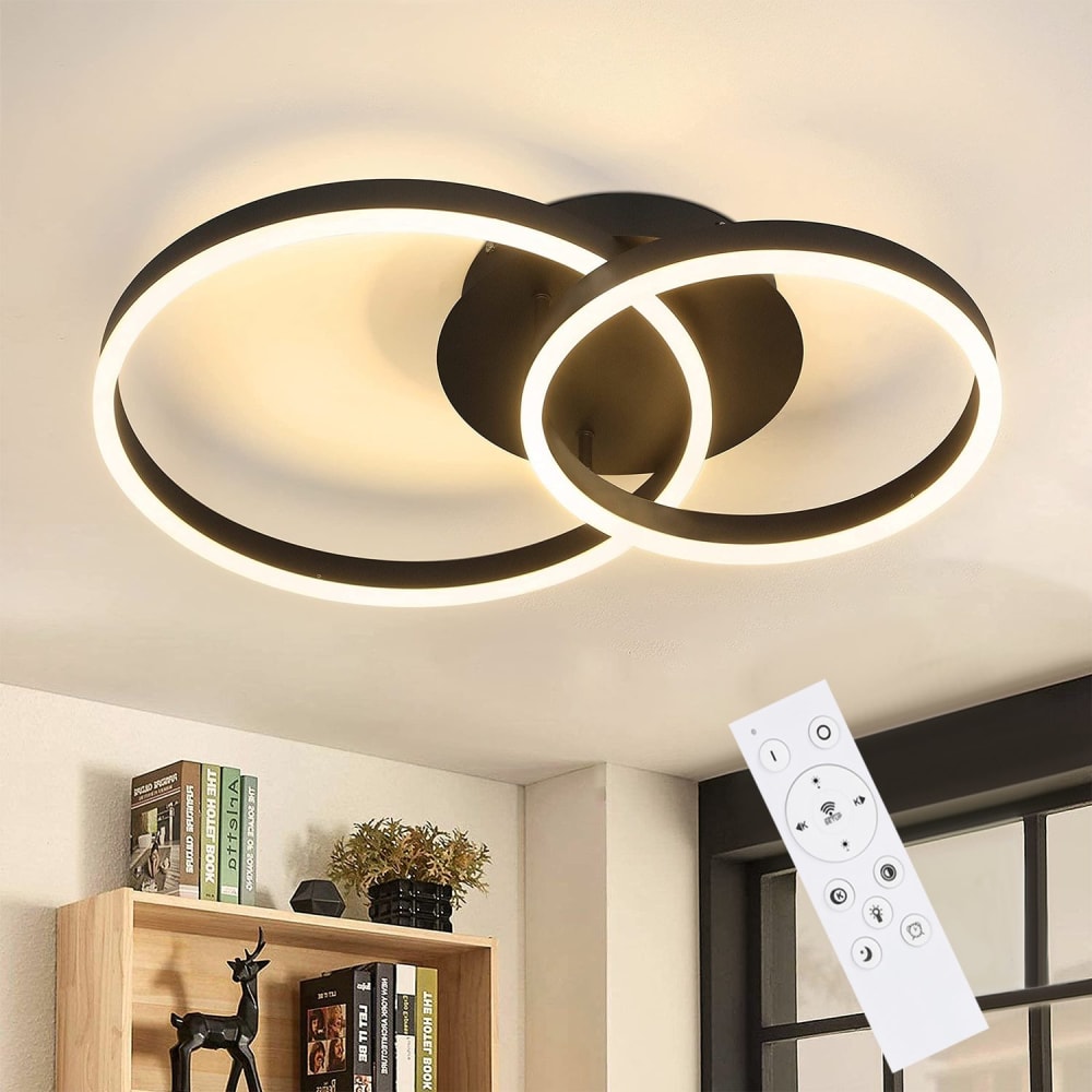 Plafonnier fer noir 58.5x40x11.5cm led 46w — vue 3