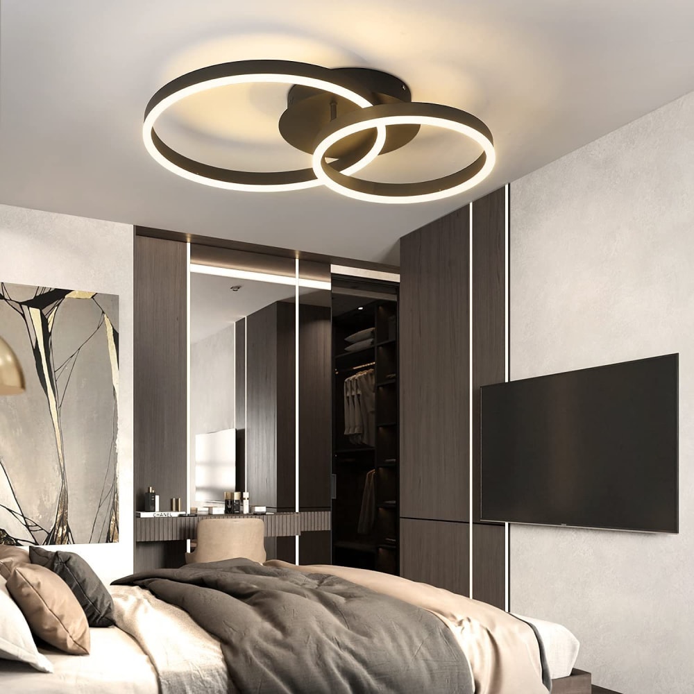Plafonnier fer noir 58.5x40x11.5cm led 46w — vue 4