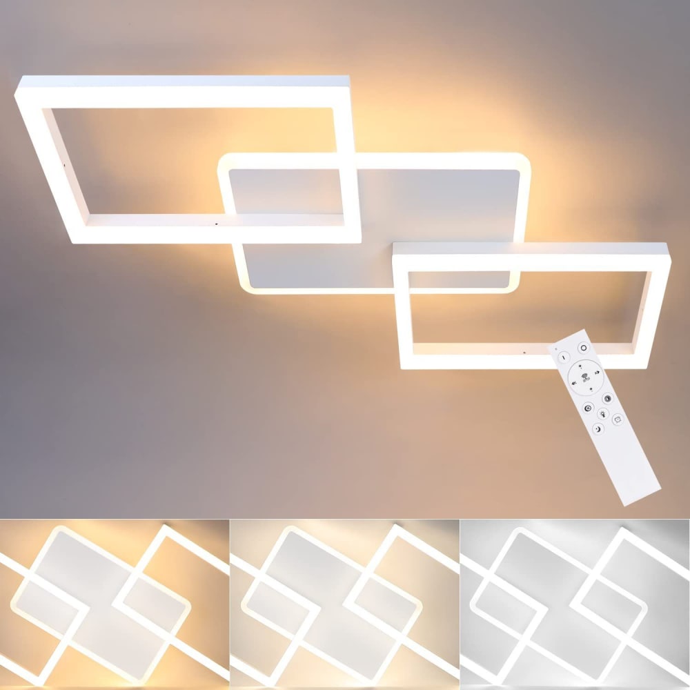 Plafonnier fer blanc 54x34x6.5cm led 48w — vue 3