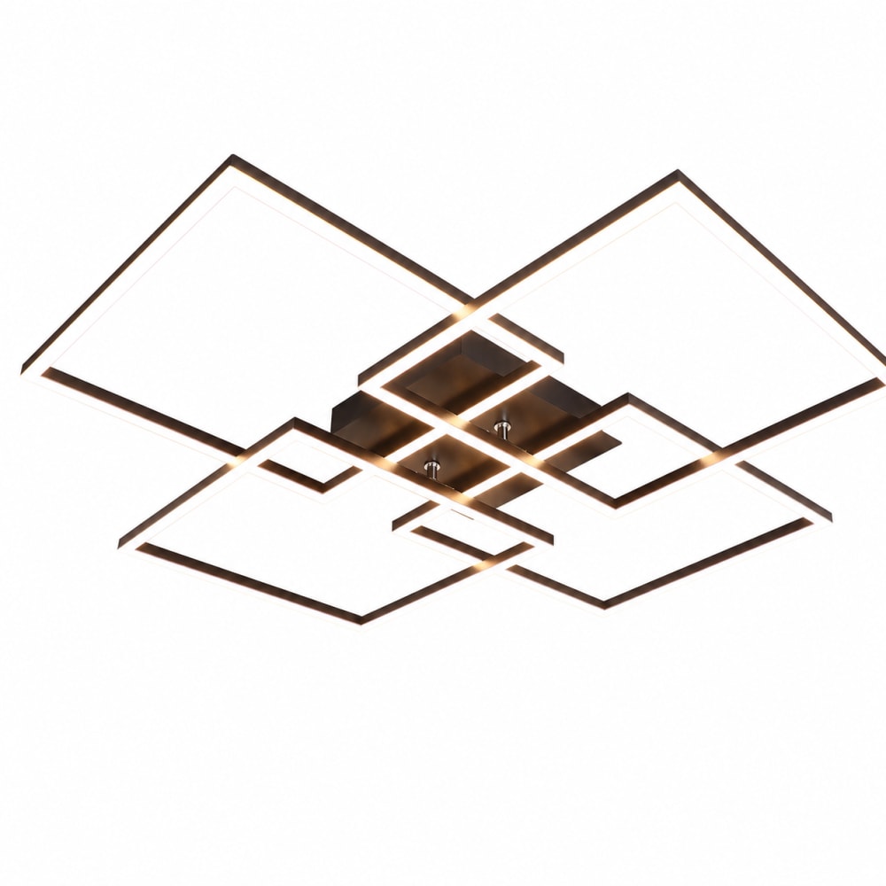 Plafonnier fer noir 72.4x72.4x7.3cm led 48w