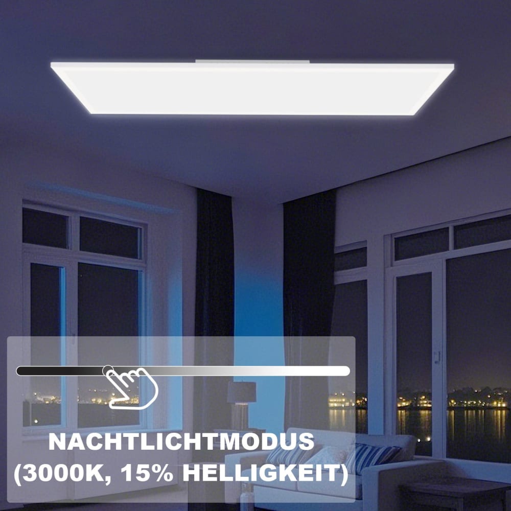 Plafonnier fer blanc 29.5x119.5x5.6cm led 39w — vue 4