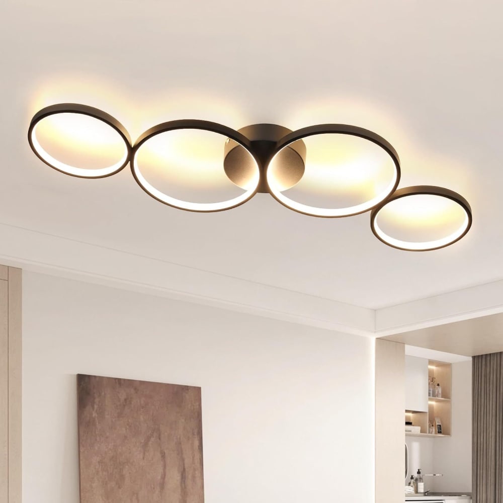Plafonnier fer noir 88x5.8x31cm led 37w — vue 3