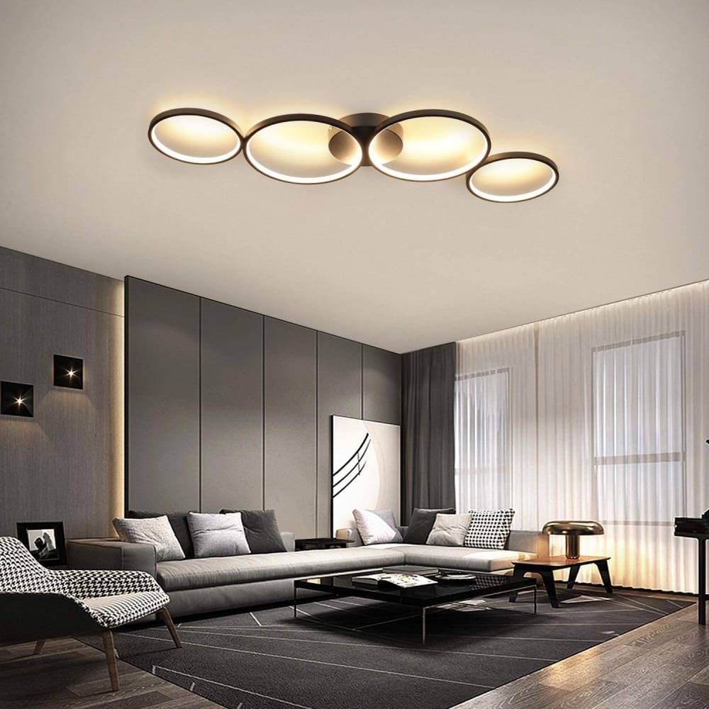 Plafonnier fer noir 88x5.8x31cm led 37w — vue 4
