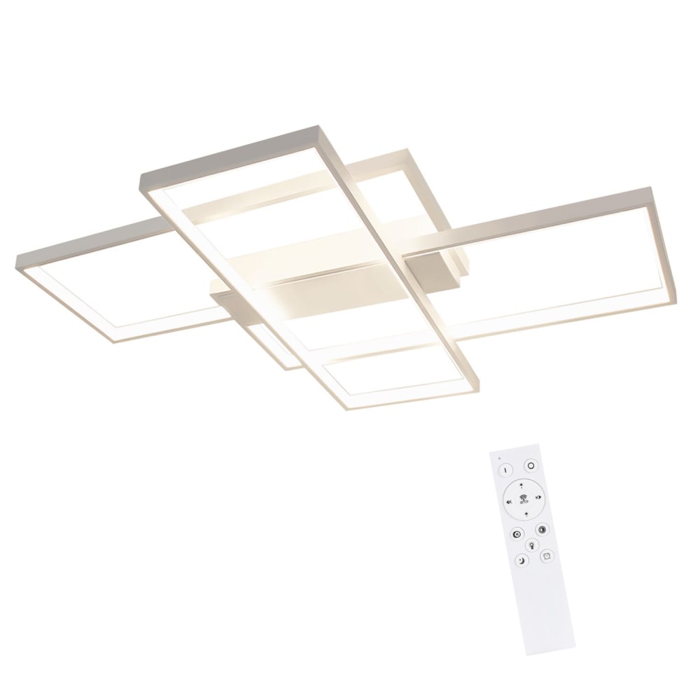 ZMH Deckenleuchte eisen 100x70x8cm weiß LED 88W style modern - Metall