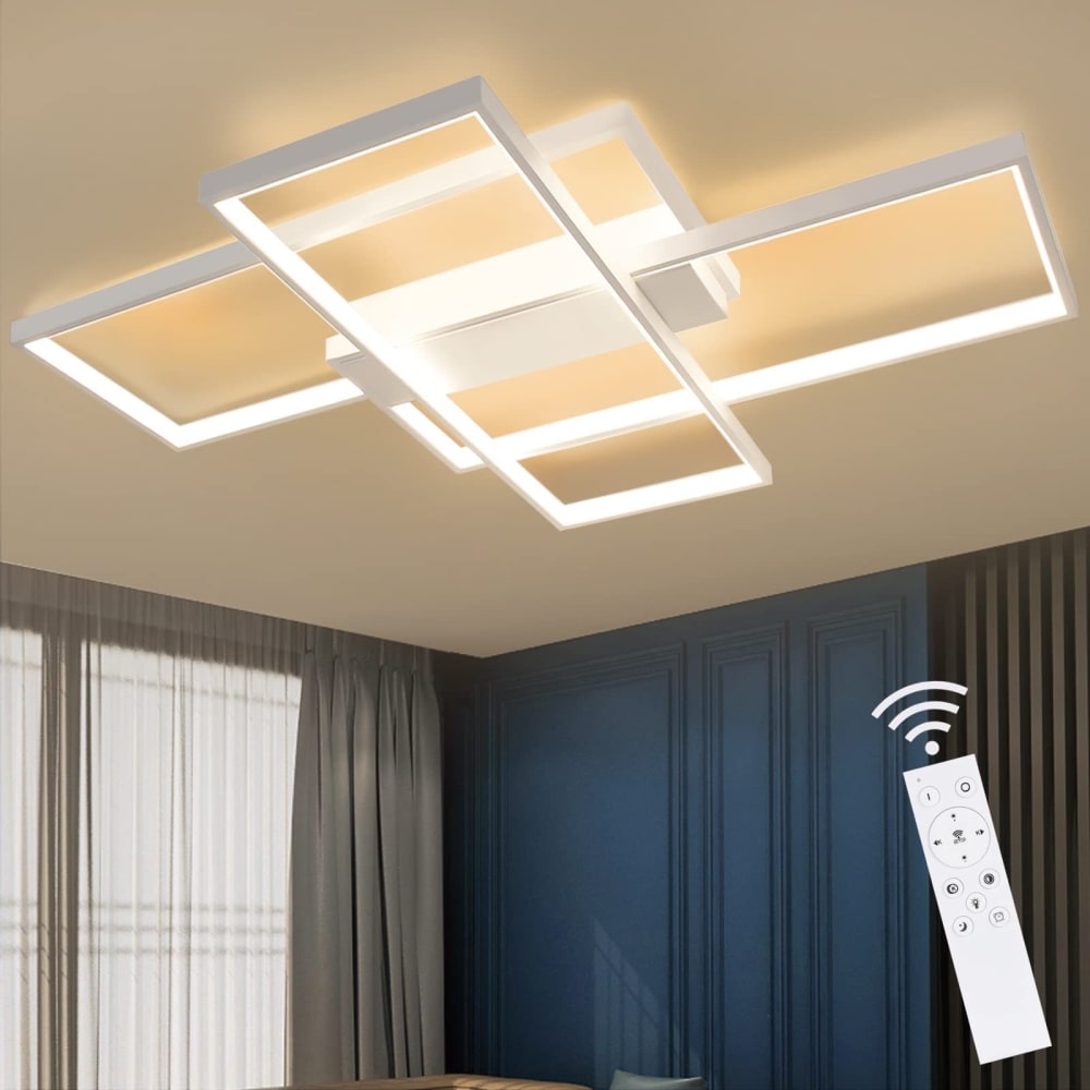 Plafonnier fer blanc 100x70x8cm led 88w — vue 3