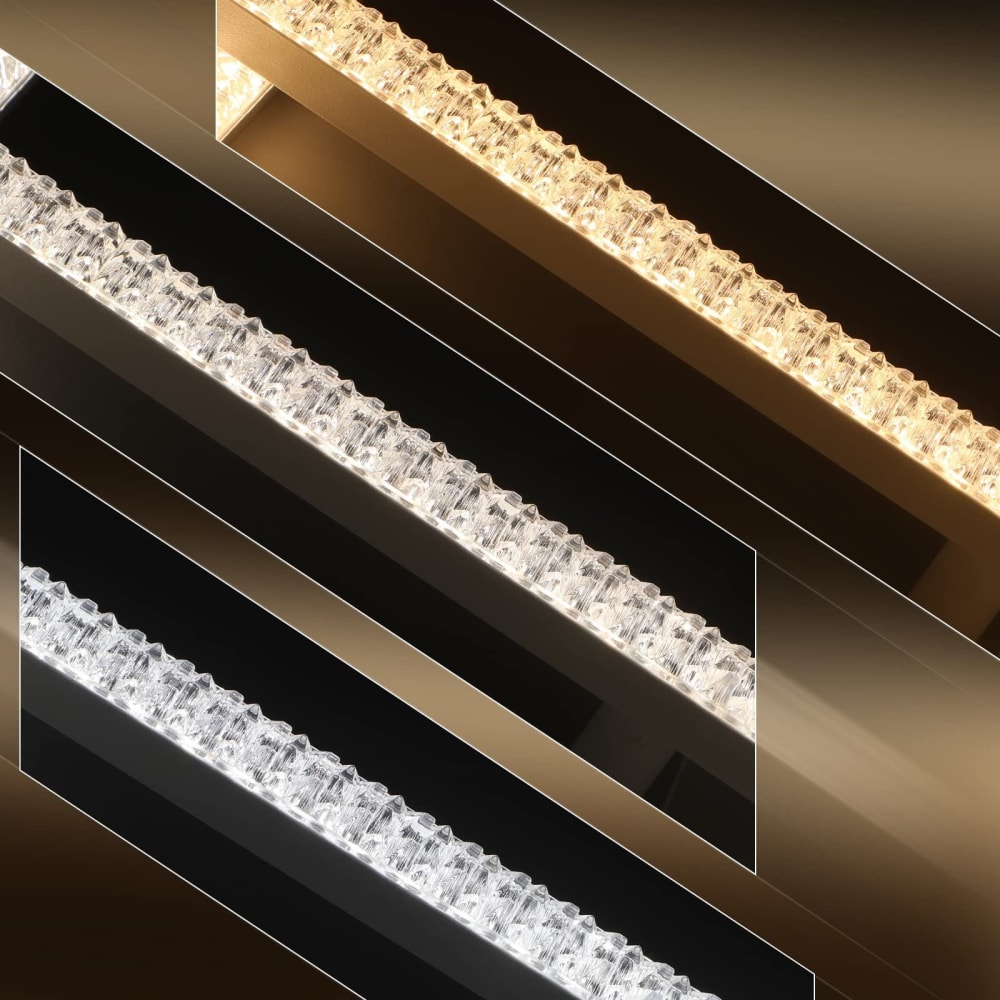 Plafonnier fer noir 60x8x8cm led 80w — vue 4