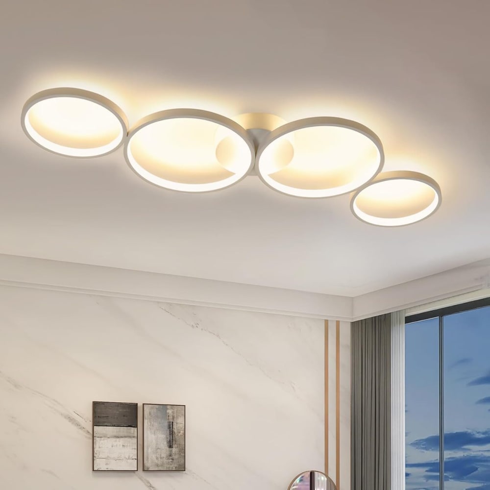 Plafonnier fer blanc 88x5.8x31cm led 37w — vue 3