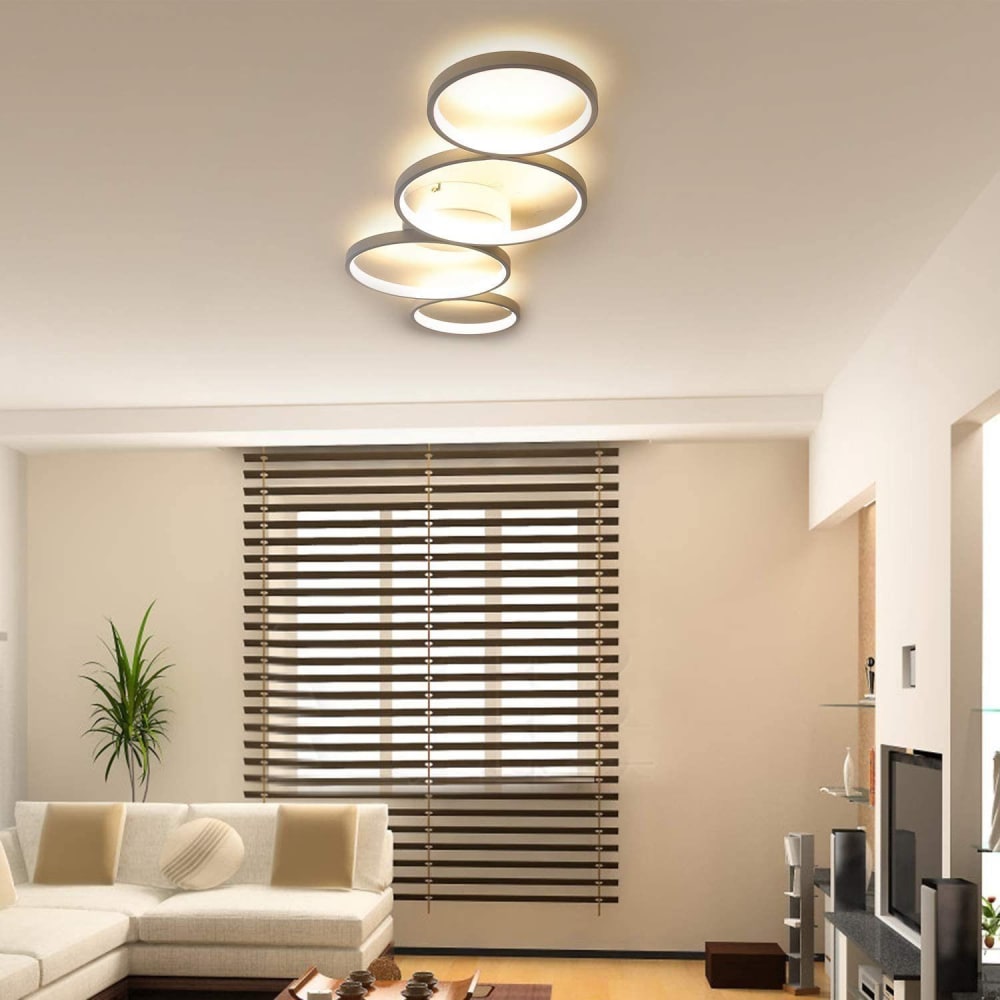 Plafonnier fer blanc 88x5.8x31cm led 37w — vue 4