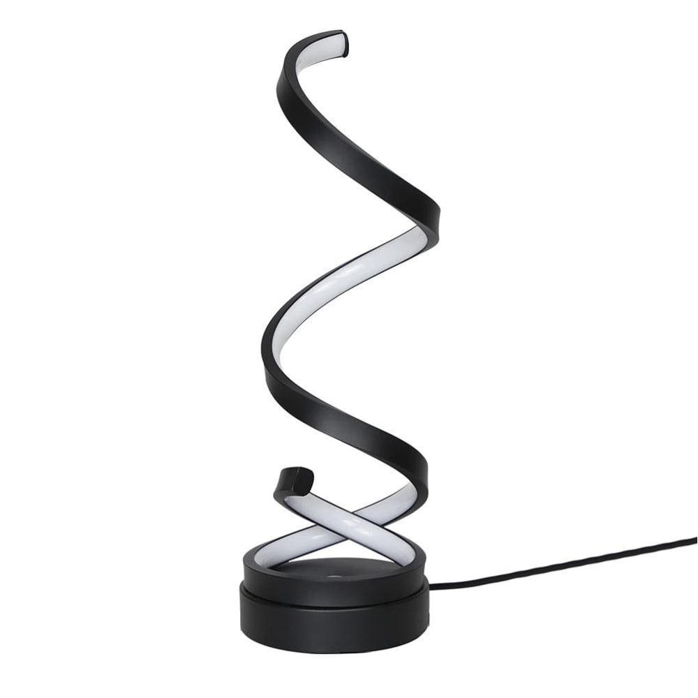 Lampe de table fer aluminium noir 13x13x40cm led