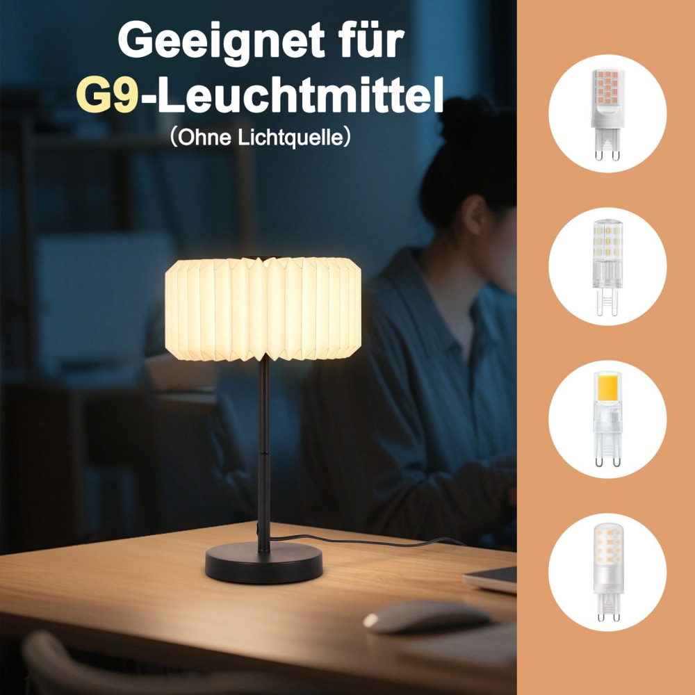 Lampe de table fer blanc 24x24x40.2cm g9 — vue 4