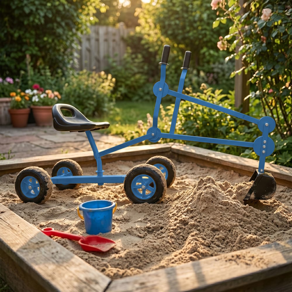 Bagger für den Sandkasten aus Metall, blau/schwarz - Maisons Du