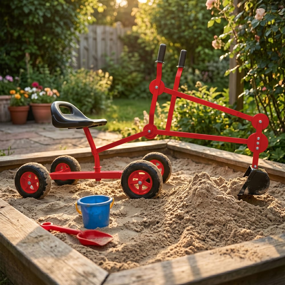Bagger für den Sandkasten aus Metall, rot/schwarz - Maisons Du