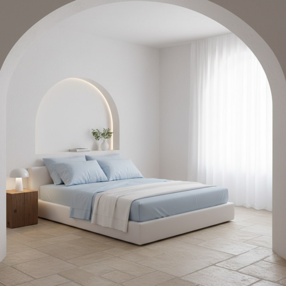 Parure de lit éco bleu