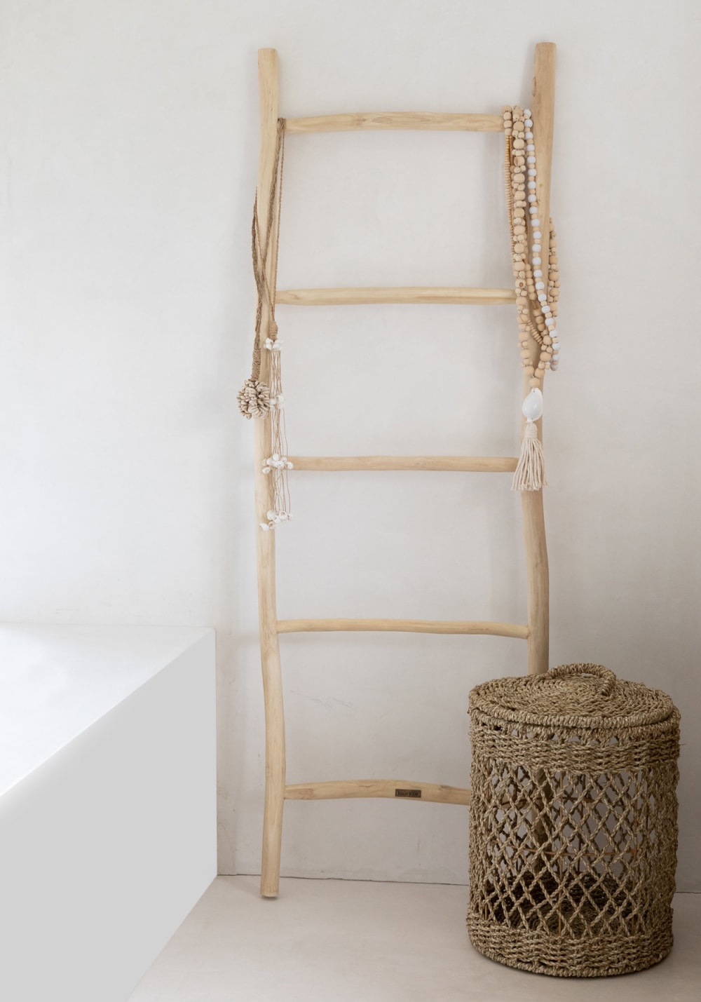 Collier coquillage et bois marron 3x3x48cm — vue 3
