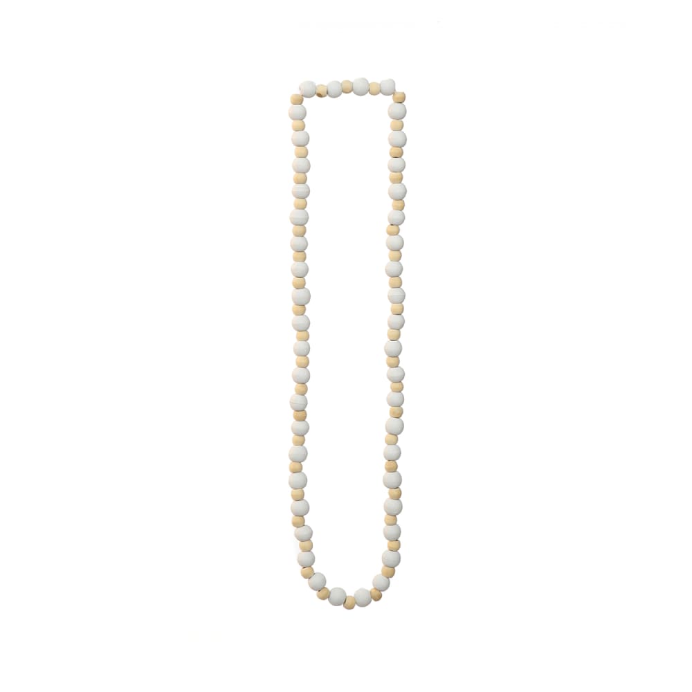 Collier coquillage et bois marron et blanc 3x3x36cm