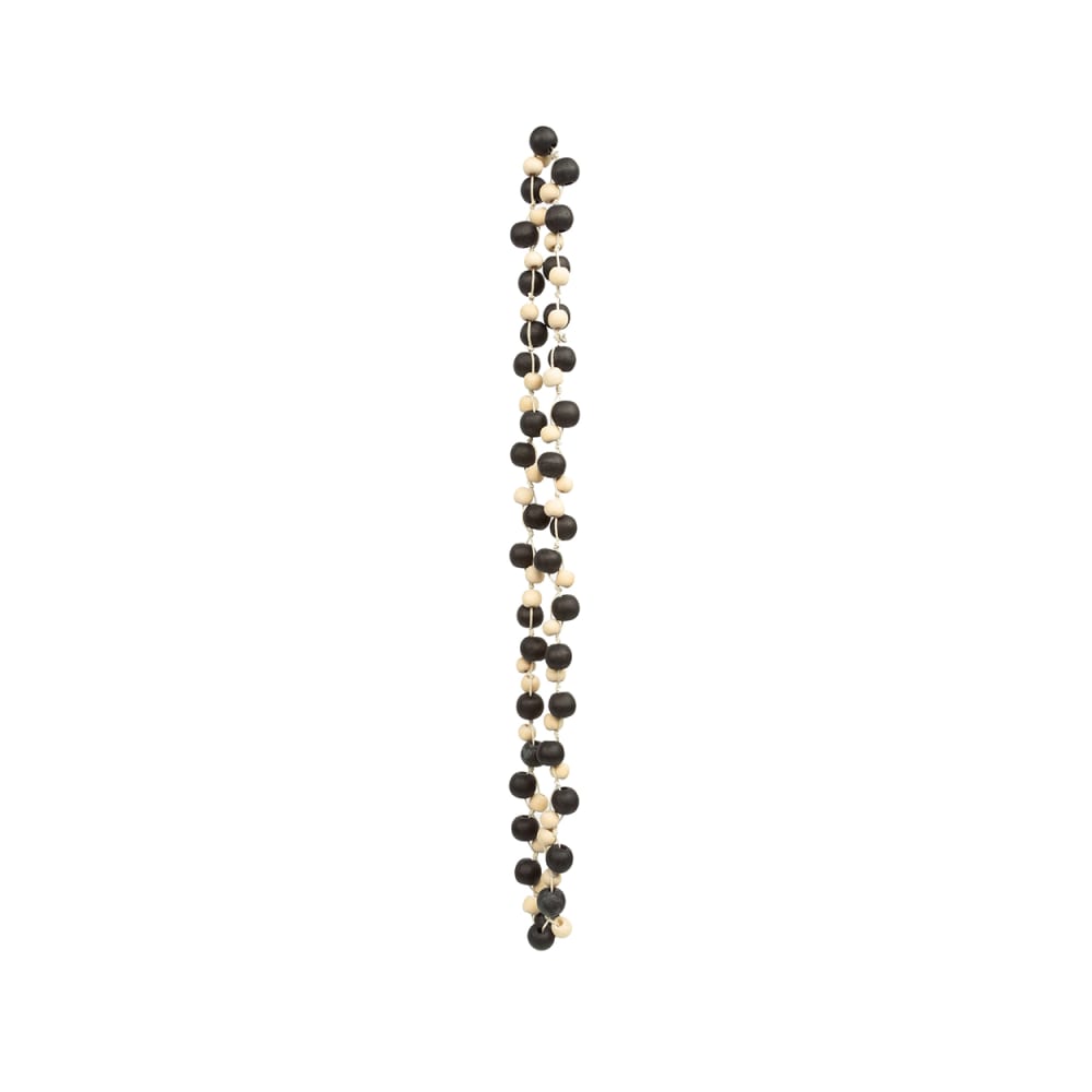 Collier coquillage et bois marron et noir 3x3x36cm