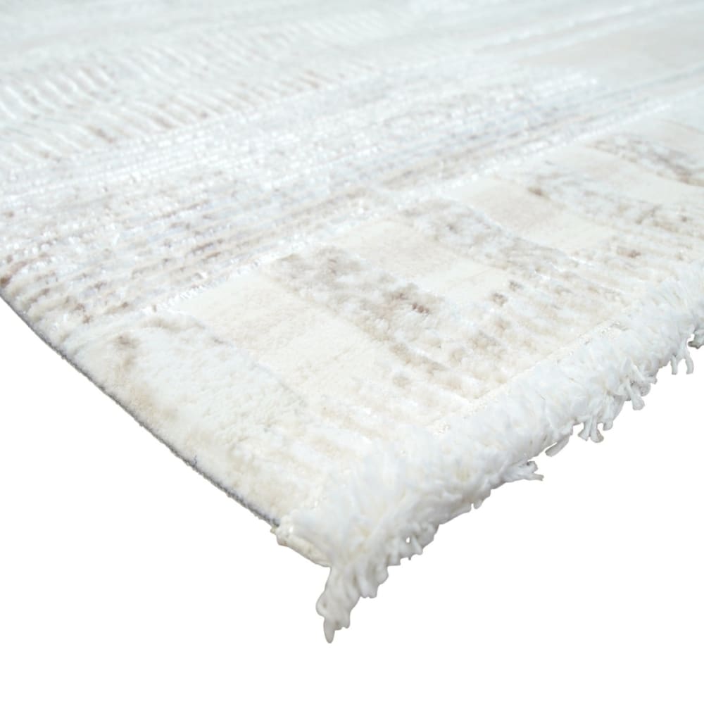 Tapis moderne texturé à motifs graphiques crème 160x230 — vue 4