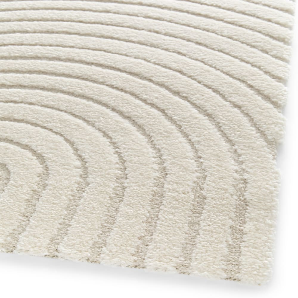 Tapis doux à relief moderne graphique blanc 120x170 — vue 4