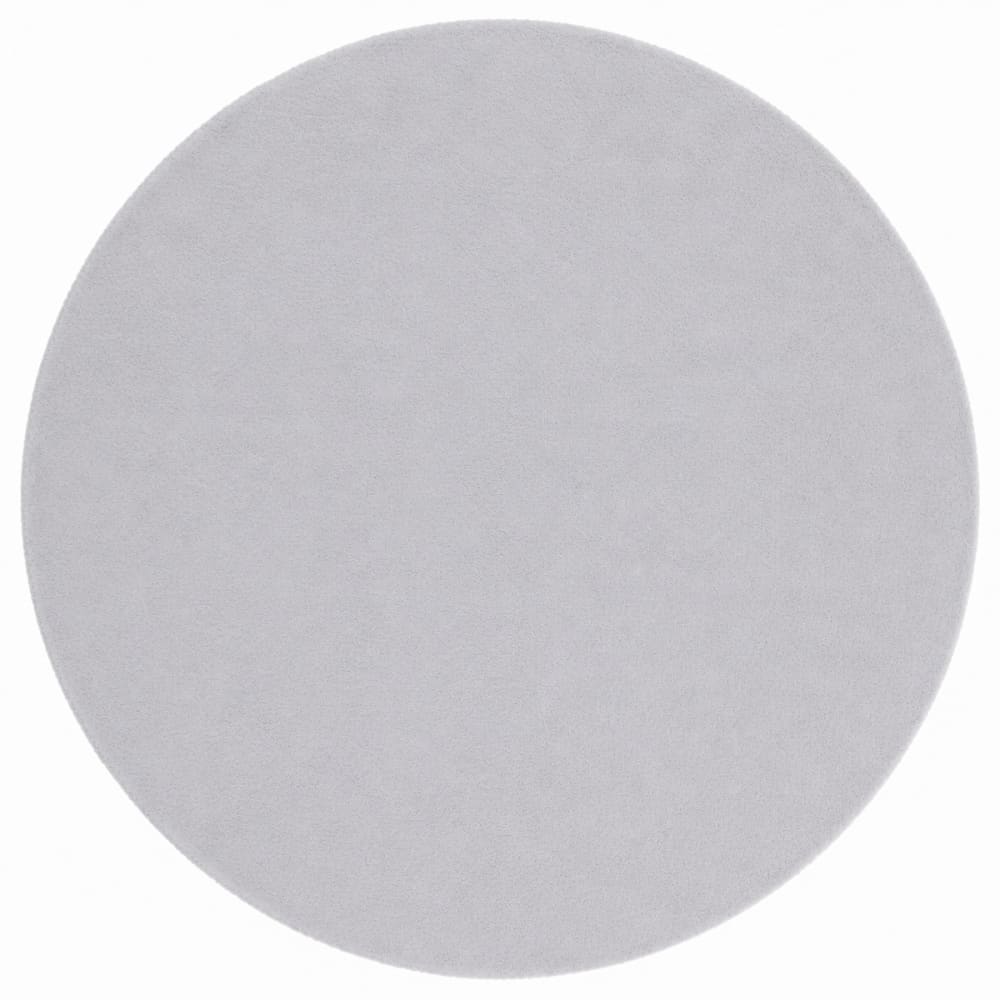 Tapis rond imitation fourrure extra-doux gris clair 120x120