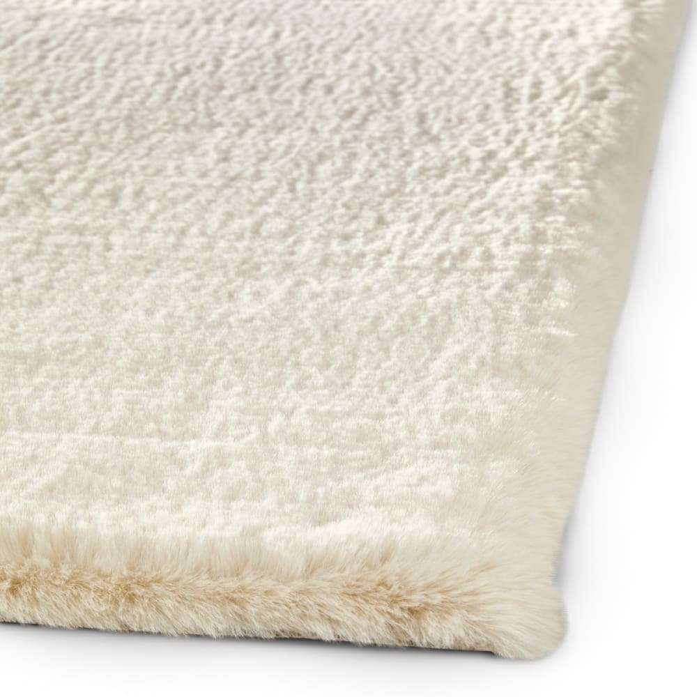 Tapis shaggy imitation fourrure extra doux beige crème 160x230 — vue 4