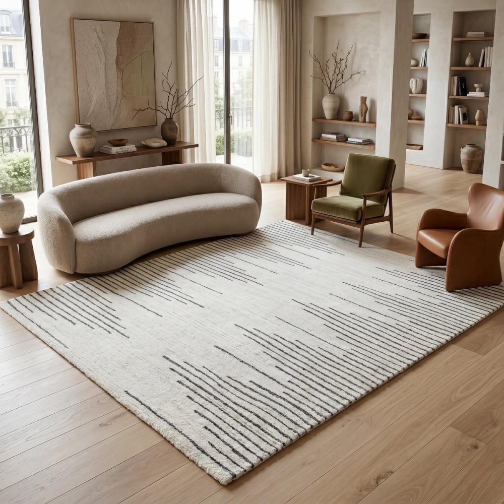Tapis doux graphique crème 200x290 — vue 3