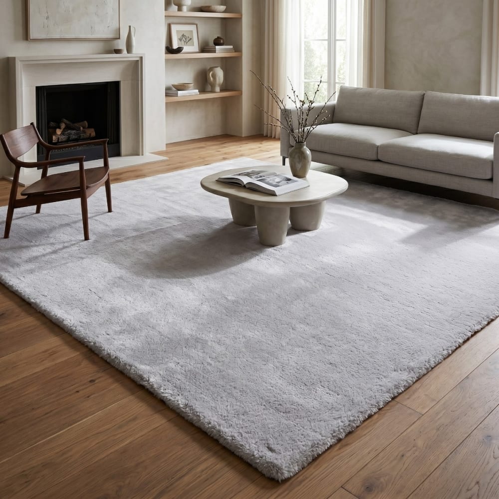 Tapis imitation fourrure extra-doux gris clair 120x160 — vue 3