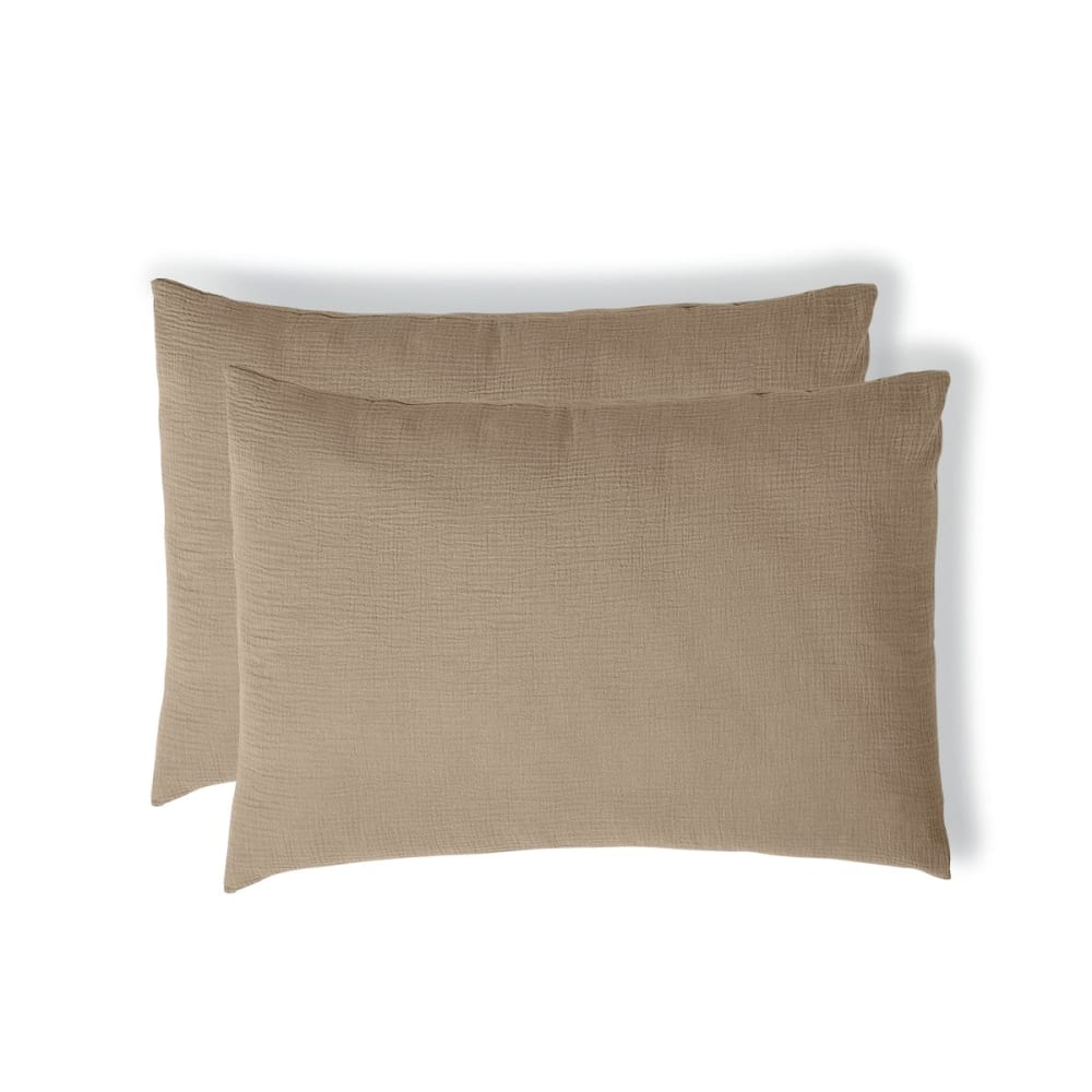 Taie d'oreiller (x2) gaze de coton latte 50x70
