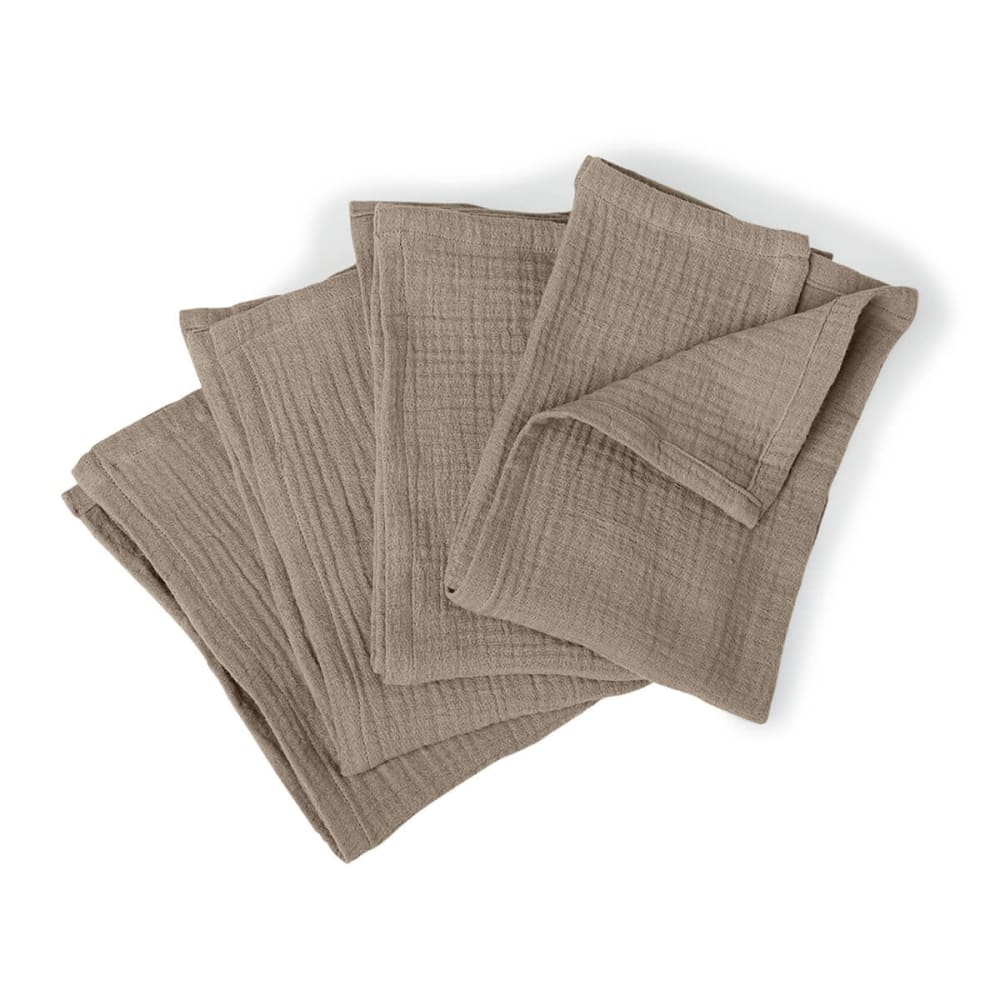 Lot de 4 serviettes de table gaze de coton 40x40 latte