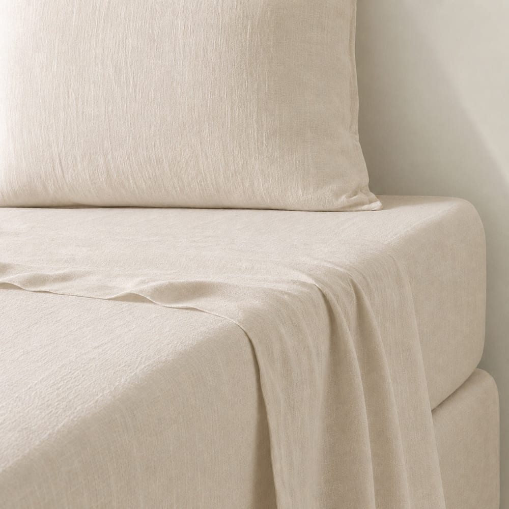 Drap plat lin lavé 270x300