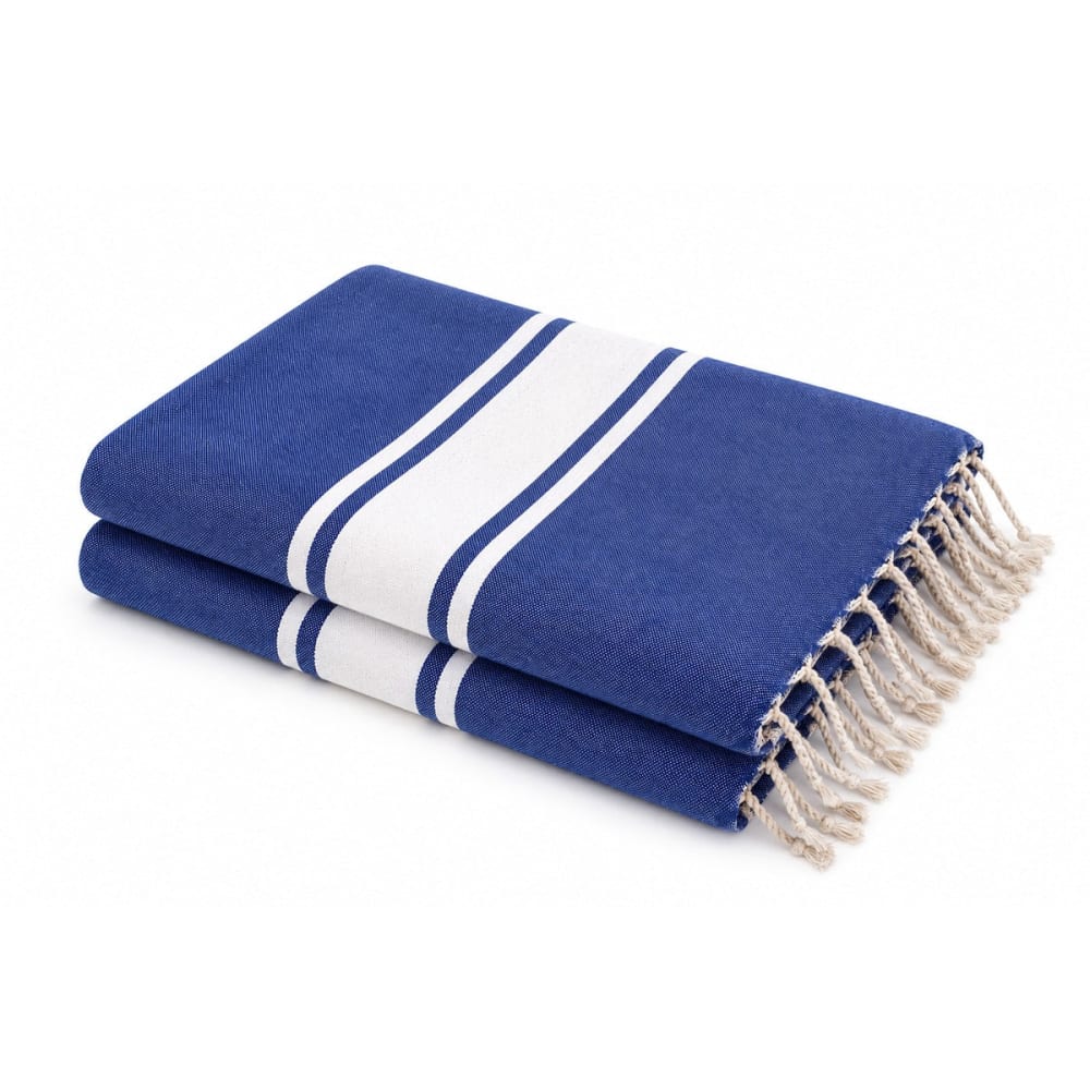 Lot de 2 foutas coton 100x200 bleu grec