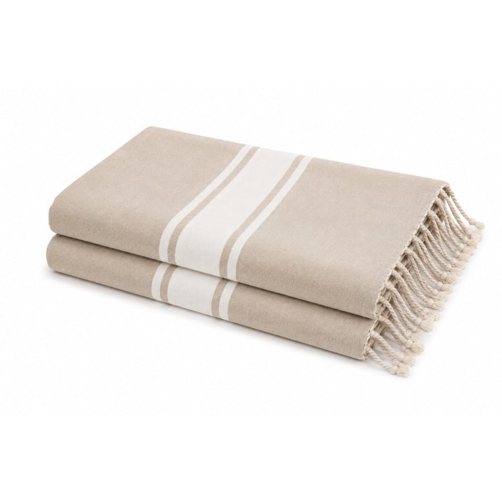 Lot de 2 foutas coton 100x200 beige