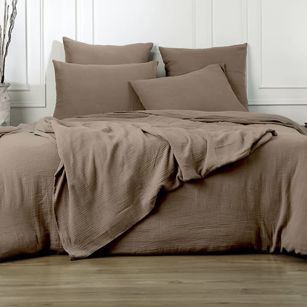 Drap plat gaze de coton 270x300 latte — vue 4