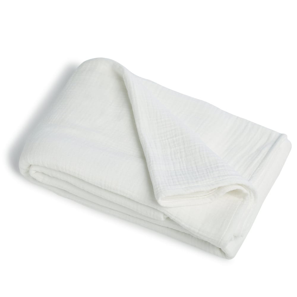 Drap plat gaze de coton 240x300 blanc — vue 3