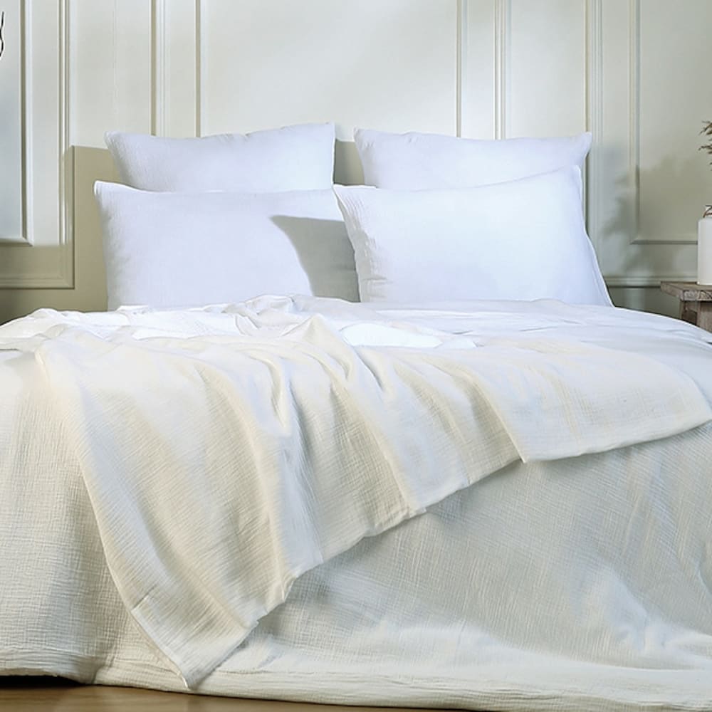Housse de couette gaze de coton blanc 260x240 — vue 4