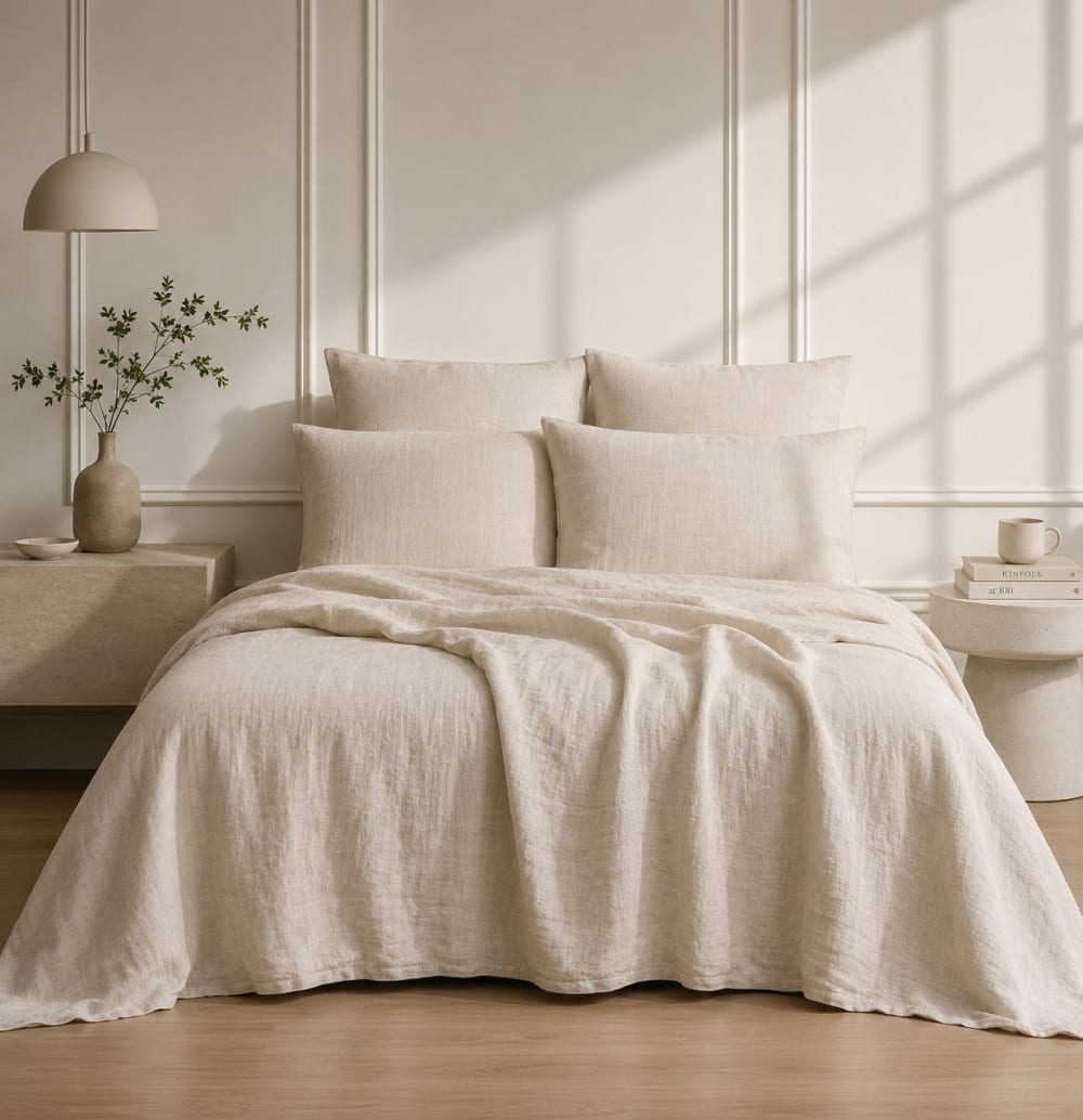 Parure + taies 65x65 - lin