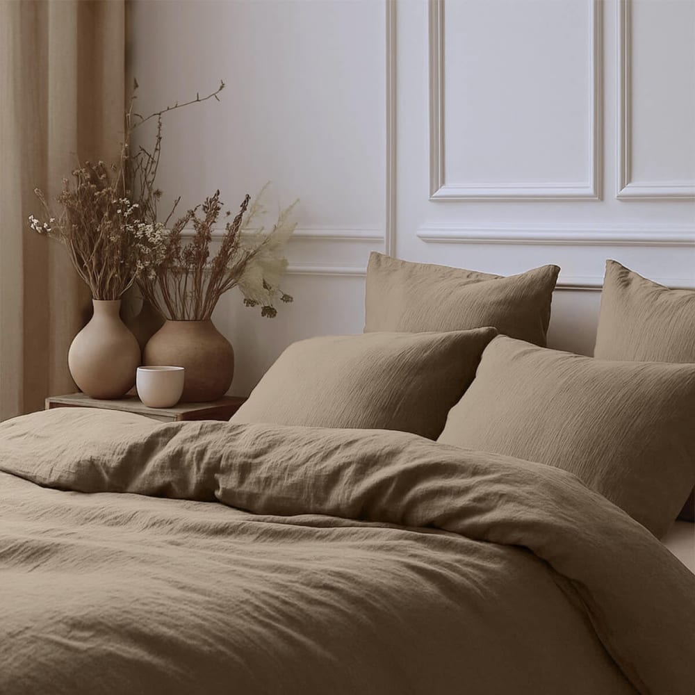 Taie d'oreiller (x2) gaze de coton latte 65x65 — vue 4