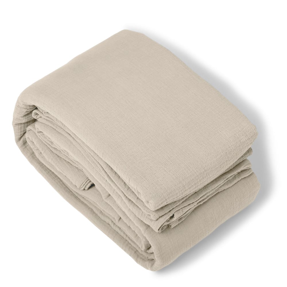 Housse de couette gaze de coton beige clair 260x240 — vue 3