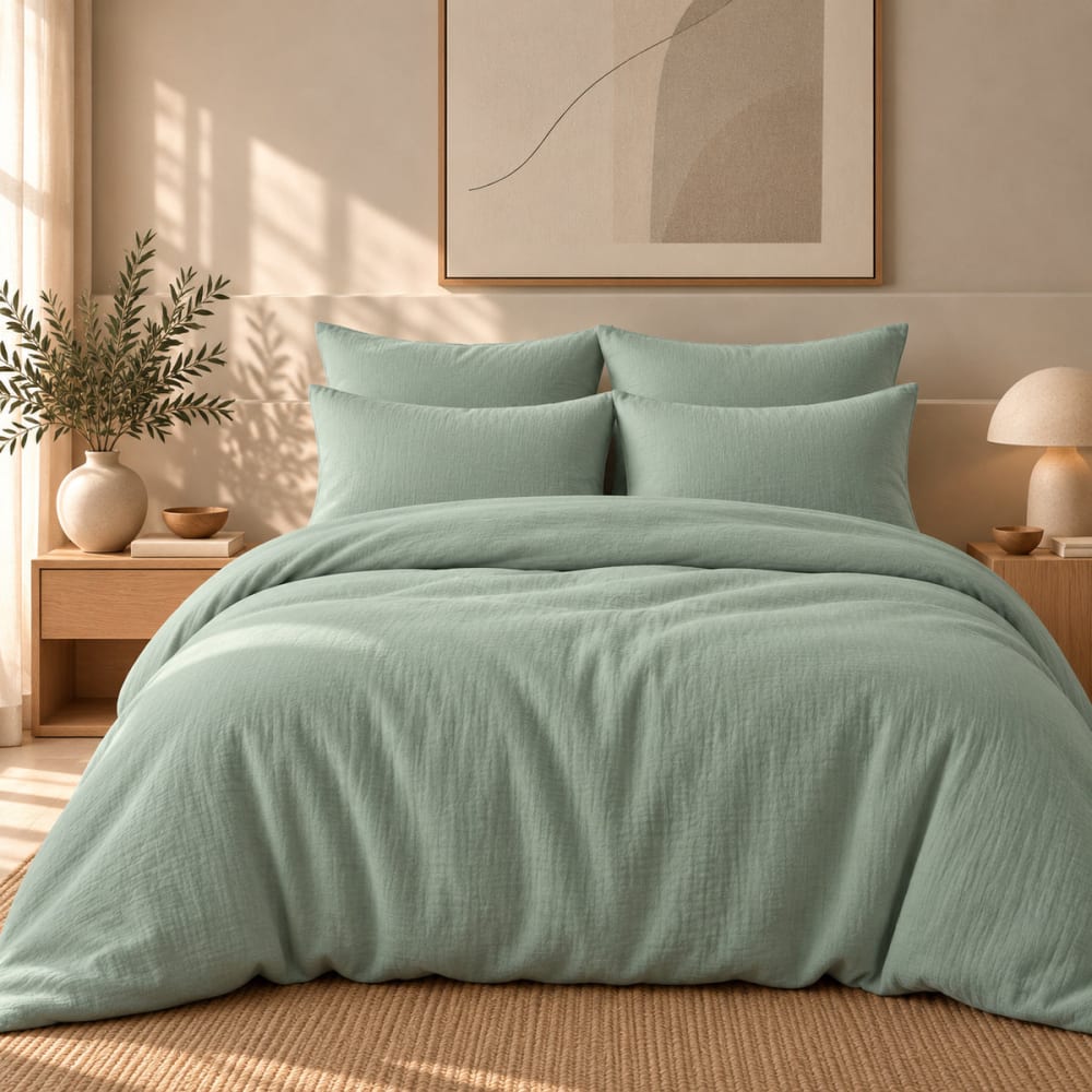 Febronie Bettbezug aus Baumwolle celadongrün style classic chic Öko-Tex Zertifikat - Baumwolle