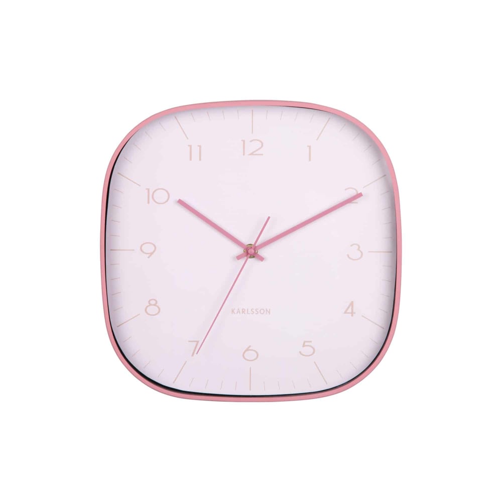 Wanduhr aus Aluminium, hellrosa, 4.3x29x29cm - Maisons Du Monde