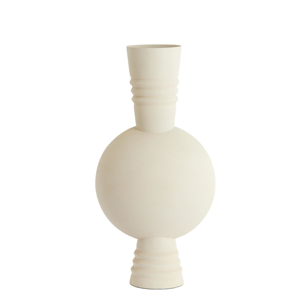Light & Living Vase aus Metall, mattcreme, 21x21x60cm style modern Weiß Metall