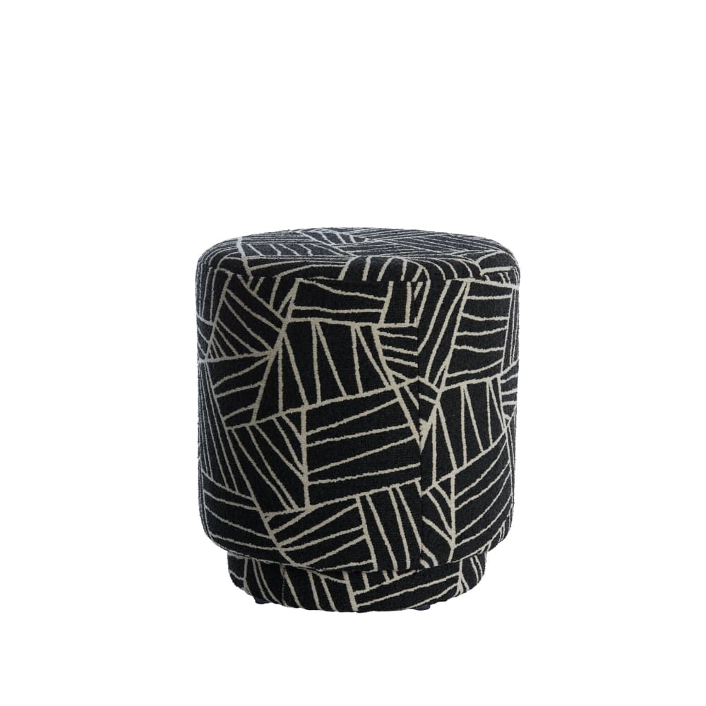 Pouf textile noir ø40cm